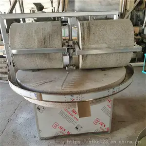 不锈钢过筛分离石碾机碾元宵面机器双辊碾压艾绒辣椒机器