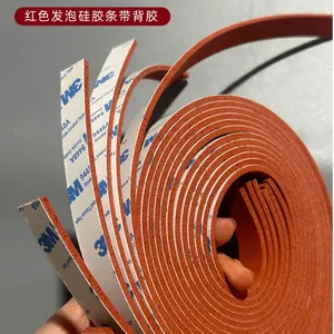 单面背胶自粘发泡硅胶条耐高温弹性发泡硅胶板发泡硅胶垫片加工