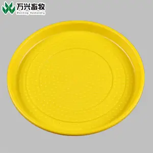 小鸡开食盘养殖用育雏鸡鸭鹅用圆形饲料盘方形饲料盘多种颜色规格图片