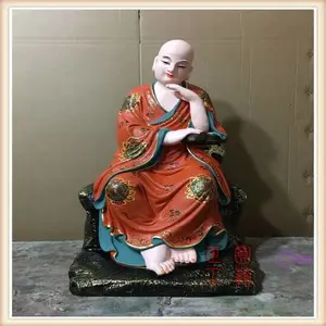 zy062正圆生产十八罗汉厂家，玻璃钢佛像雕塑彩绘贴金十八罗汉