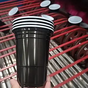 PP双色杯外贸出口BeerPong塑料杯 游戏杯套装定制 一次性可乐杯