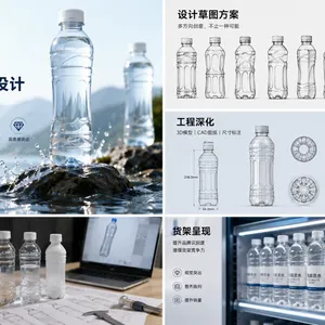 美霖 电解质水PET瓶型设计 500mL轻量化结构开发