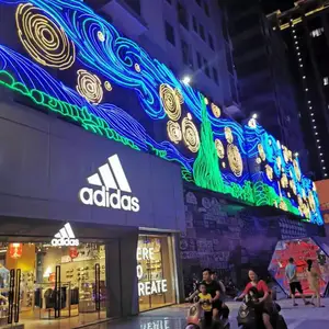LED灯饰画商场酒店外墙led幕墙灯饰画夜景灯光亮化_中山MX灯光工厂