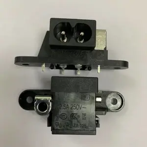 插座开关之BEJ贝尔佳ST-A03-008D 锁螺孔带铆钉PCB八字尾电源插座