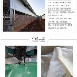 养殖场猪舍卷帘布按尺寸定做 蓝色保温帆布帘