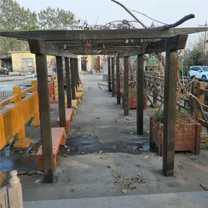 预制钢筋混凝土水泥仿木长廊廊架 新农村景区庭院仿木连廊回廊