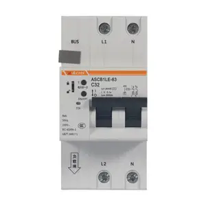小型工厂智能微型断路器ASCB1-63-C32-2P导轨式电参数测量漏电保护 实时查看用电量