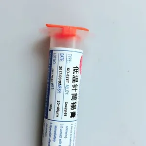 低温针筒0.4银锡膏 Sn41.8Bi57.8Ag0.4 无铅环保低温针筒焊锡膏 低溶点环保锡浆