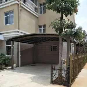 定制铝合金车棚雨棚 别墅小区停车棚 耐力板遮阳防晒汽车棚