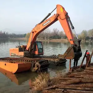 宁波船挖机租赁在线报价-大沙华泽水上挖机改装