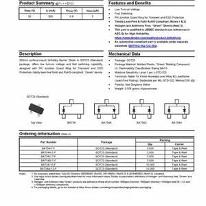 ������� DIODES��� BAT54SWQ-7-F Ф�ػ����ݶ�����