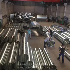 肇庆四会市铭流通风管道厂加工镀锌风管 白铁皮排烟管 镀锌螺旋风管