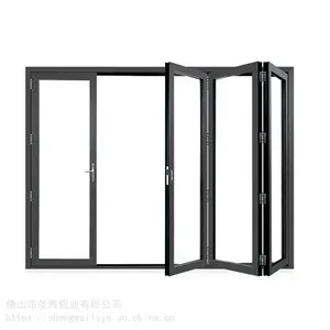 厂家供应定制批发铝合金大折叠门钢化玻璃客厅卧室折叠门