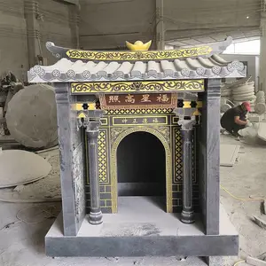 石雕土地公庙 石材雕刻神龛佛龛 山神庙伯公庙定做