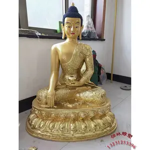 三宝佛佛像纯铜铸造大型藏传***全铜一米释迦牟尼佛密宗铜像