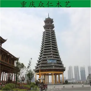 道真樟子松茅草凉亭 防腐木琉璃瓦凉亭 小青瓦仿古亭子 众仁木艺