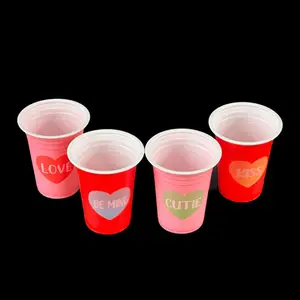 外贸出口双色塑料杯 啤酒乒乓游戏杯 酒吧派对活动定制 一次性广告杯