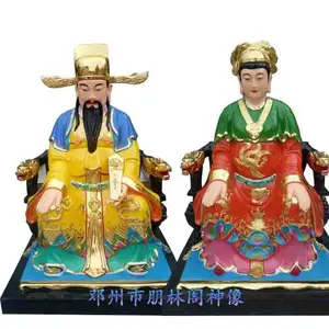甘肃佛像厂家供应 送子三娘娘 玻璃钢三霄 寺庙神像