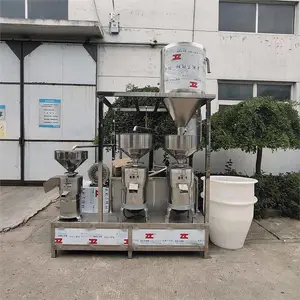 常用渣浆分离机不锈钢真空上豆卧式搅渣性三联磨浆机