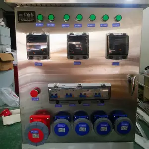 不锈钢钣金欧标工业插座箱 32A/63A 380V 车间防水电源检修箱