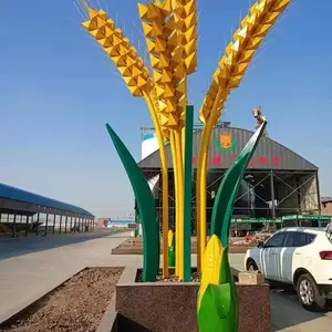 不锈钢仿真麦穗雕塑植物景观麦穗不锈钢雕塑