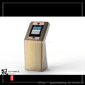 人脸识别不锈钢门禁立柱 烤漆黑不锈钢可视对讲机小区防监控支架