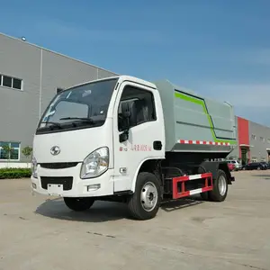 小区垃圾***车 5方跃进侧装挂桶垃圾车