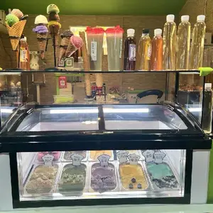 直冷新款豪华冰淇淋柜厚切炒酸奶展示柜