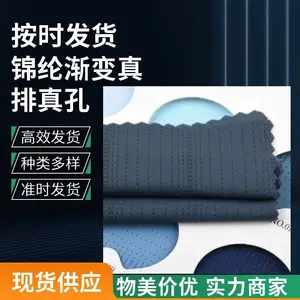渐变排针孔锦纶面料 弹力透气运动 T 恤瑜伽网眼布 现货
