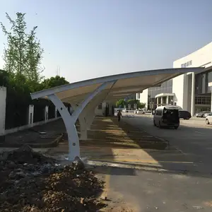 重庆膜结构停车棚厂家 张拉膜车篷 充电桩雨棚 非机动车棚 球场雨棚