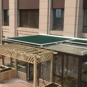 廊坊地区定做阳光房顶户外电动遮阳天幕蓬 隔热天幕帘 室内遮阳天棚帘定做遮阳蜂巢帘