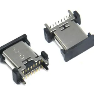 TYPE-C连接器TYPE-C16P母座立式贴片