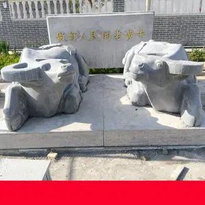 发售小型景观石牛 庭院石雕牛摆件价格 公园广场石牛石马雕刻厂