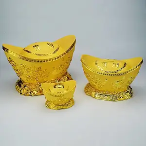 树脂存钱款罐定制 树脂工艺摆件 存钱罐摆件来图定做 仿金银树脂摆件