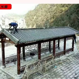 镇江古建长廊厂出售 古建长廊 防腐木长廊 碳化木花架 花箱 葡萄架