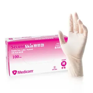 赛思劲 检查手套 乳粉乳胶附纹理(100只/盒) M