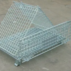 厂家现货供应可移动仓储笼折叠式重型金属笼铁框周转箱设备仓储笼