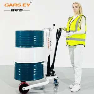 捷尔西(Garsey)出口品质350KG液压油桶搬运车手动推车塑料圆桶装卸拖车铁桶塑料桶叉车