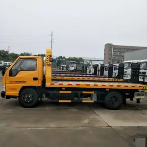 江铃顺达国五蓝牌一拖二清障车 平板拖车