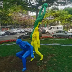 厂家专业玻璃钢雕塑 玻璃钢人物雕塑 园林抽象人物雕塑摆件