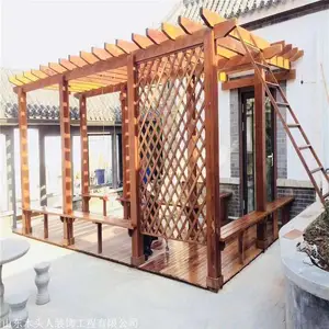 防腐木草坪护栏