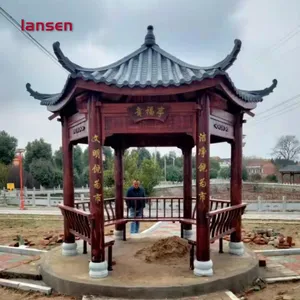 公园防腐木凉亭 别墅建一个凉亭都多少钱 蓝森木业 凉亭厂家