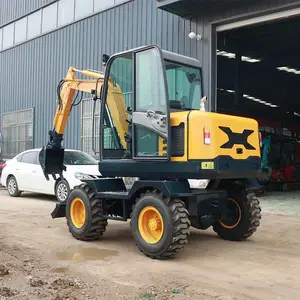 轮式抓木机可旋转轮挖小型轮胎式挖掘机工程建设破碎挖土微型挖机