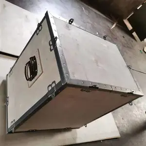 免熏蒸钢带木箱 机械航空海运周转箱 胶合板物流包装钢带木箱