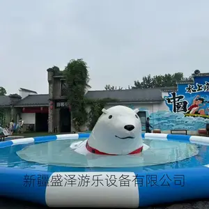 新疆充气水滑梯水池游乐设备水乐园充气水池水滑梯