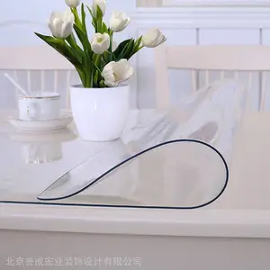 北京透明水晶板桌布定做家具贴膜无味水晶板软桌垫家具钢化玻璃面
