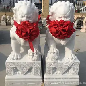石头狮子 汉白玉石雕狮子 大理石石雕门口蹲着的狮子