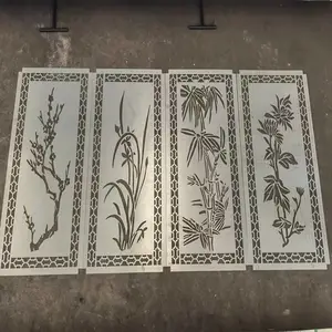 激光穿孔装饰板@室内冲孔隔断@不规则图案冲孔切割板加工