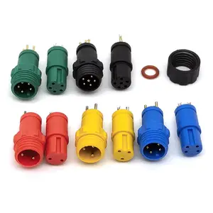M8 2P 3P 4P 5P 6P 7P 8P防水插头自带螺牙注塑成型电动自动车连接器溜溜车连接器