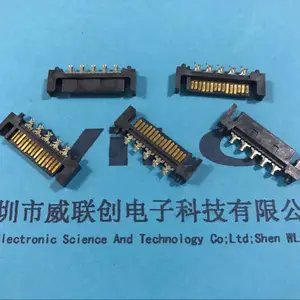 SATA 7PIN 公头 180度立式插板 柱体加高 带弹片